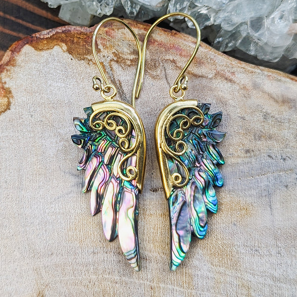 Adelina Wings - Abalone Shell in Brass