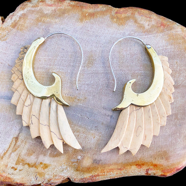 Brass Nava Wings - Wood